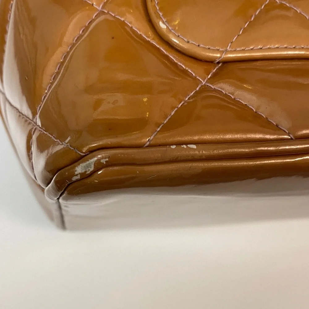 CHANEL Tan Quilted Shoulder Bag